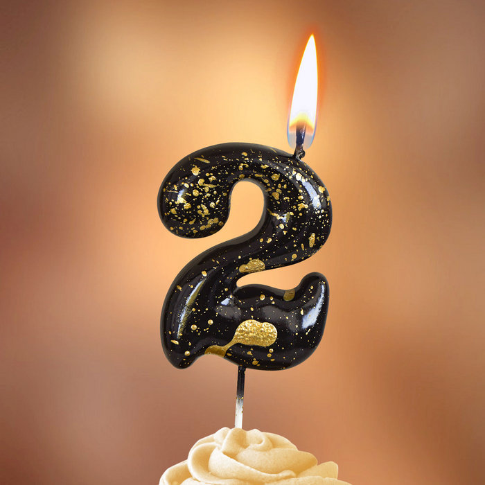 Свеча тортовая "Черные брызги"