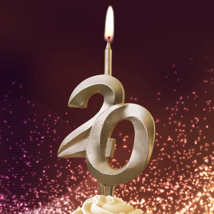 Свеча тортовая "Юбилейная шампань"