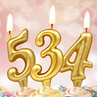 Свеча тортовая "Цифры золотые"