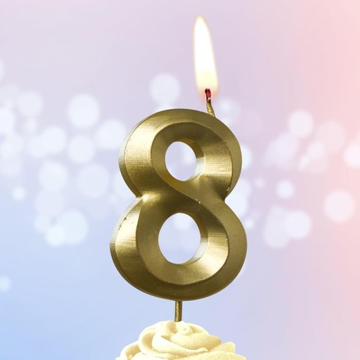 Свеча тортовая "Золотые витые"